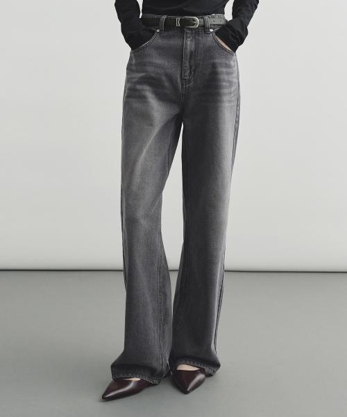 워싱 와이드 데님 진 그레이 MDPT060GRAY