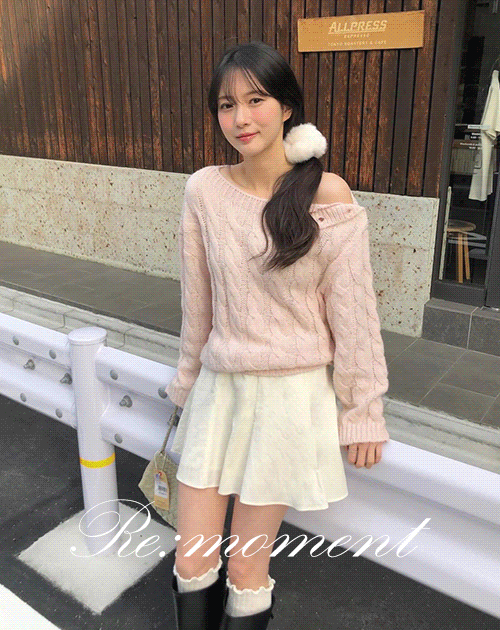 오디너리먼트 [RE:MOMENT/연핑크 제외 당일발송] made. 퓨어 보트넥 버튼 니트 3color! (꽈배기/버튼니트/보트넥/데이트룩)