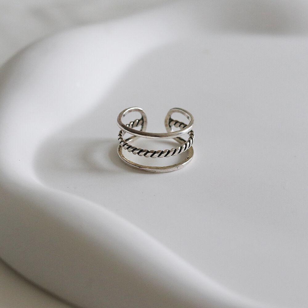 zz 925silver free size 레이어드 실버반지