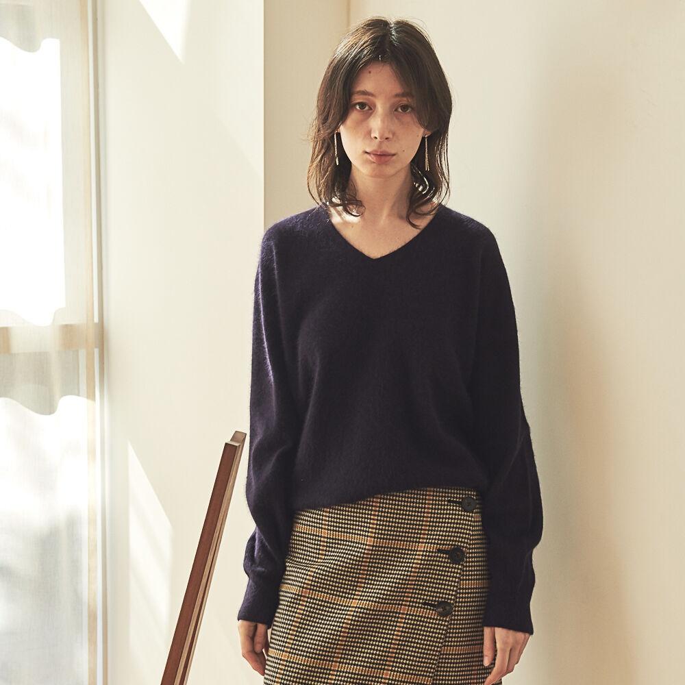 FOX V NECK KNIT_NAVY