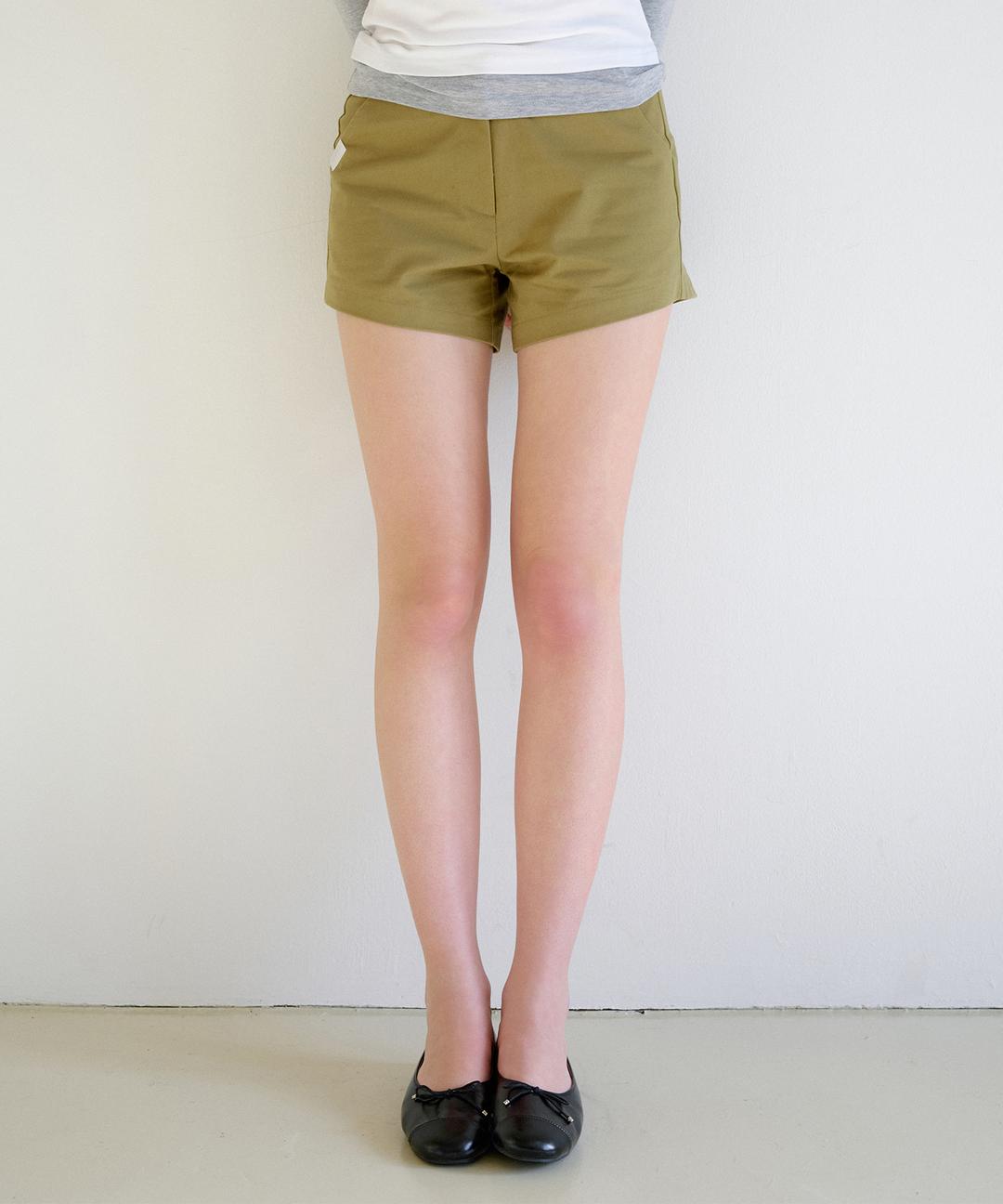 Letters Classic Cotton Shorts (Olive)