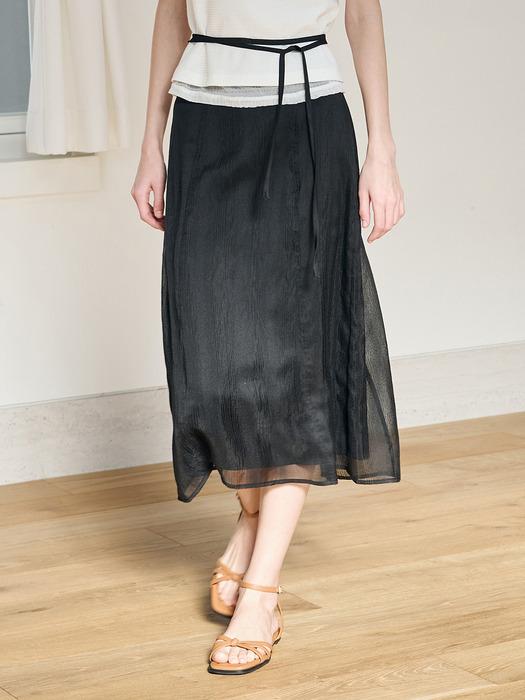 레이시 레이어드 롱 스커트 [2COLORS]