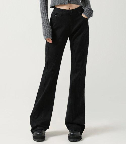 Thin Bootscut Pants BLACK