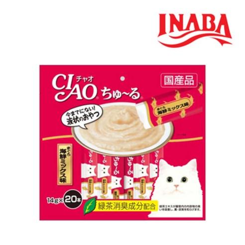 이나바 챠오츄르 고양이 간식 생선, 혼합맛(참치/해산물..., 280g, 1개 - 파우치 | 쿠팡
