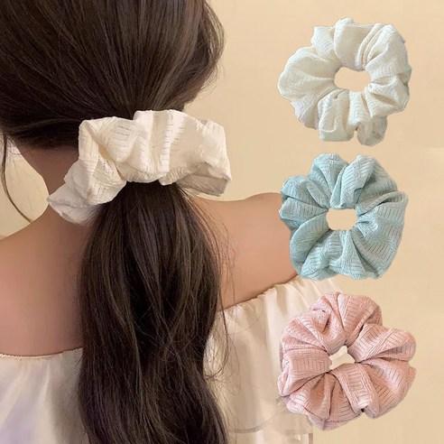 워더미 여성용 파스텔 볼륨 빅 스크런치 왕 곱창밴드 3종 세트 M2014