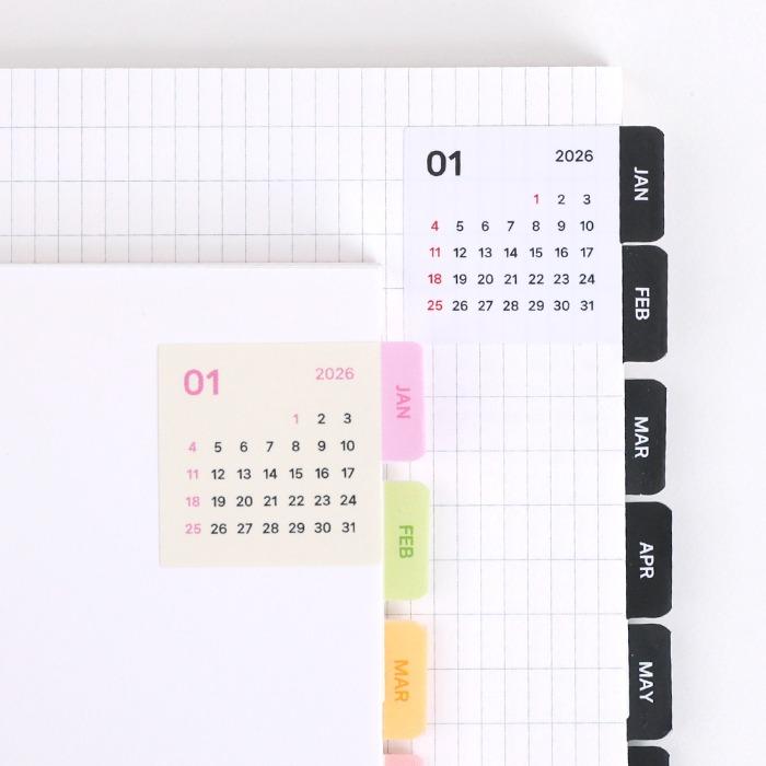 2026년 365 인덱스 달력 스티커 세트