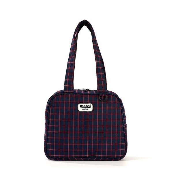 CHECKER SQUARE SHOULDER BAG_NAVY CHECK