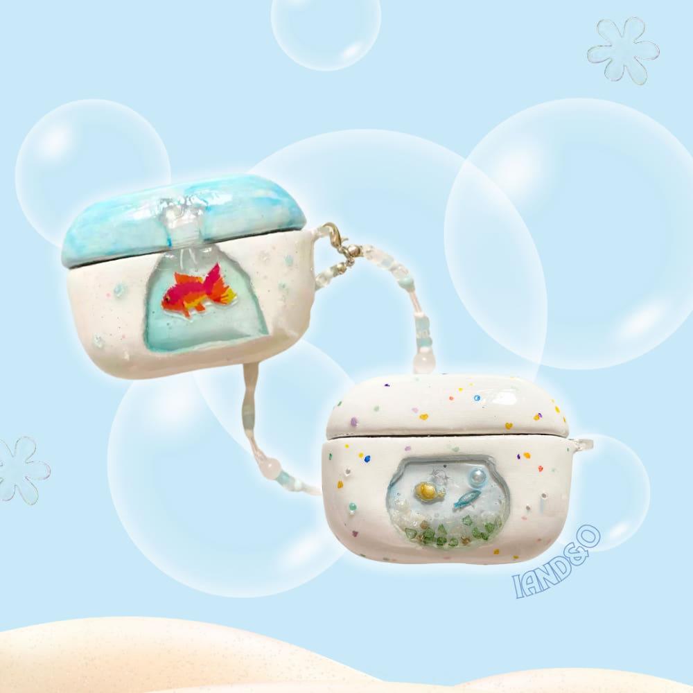 아이앤드오 2type Fish Bowl Airpods Case 클레이에어팟케이스