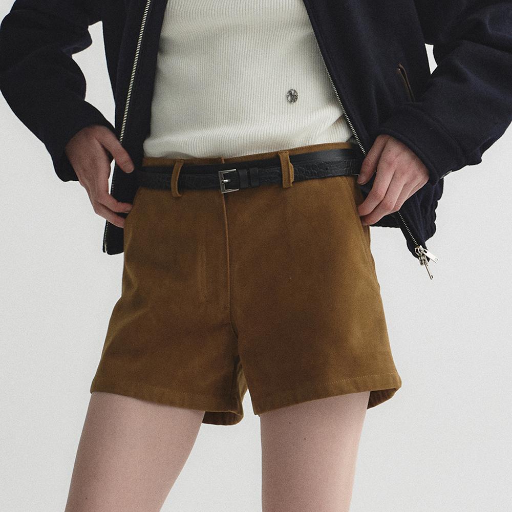 스웨이드 쇼트 팬츠 (브라운)