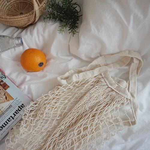 아이보리 네트백