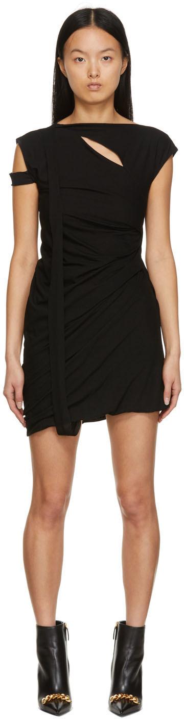 Helmut Lang Black Scala Short Dress