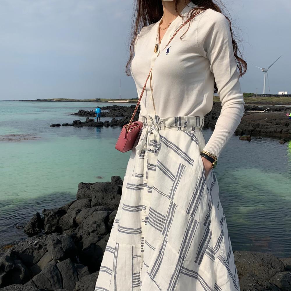 폴로랄프로렌 여성 피마면 가디건(아이보리)