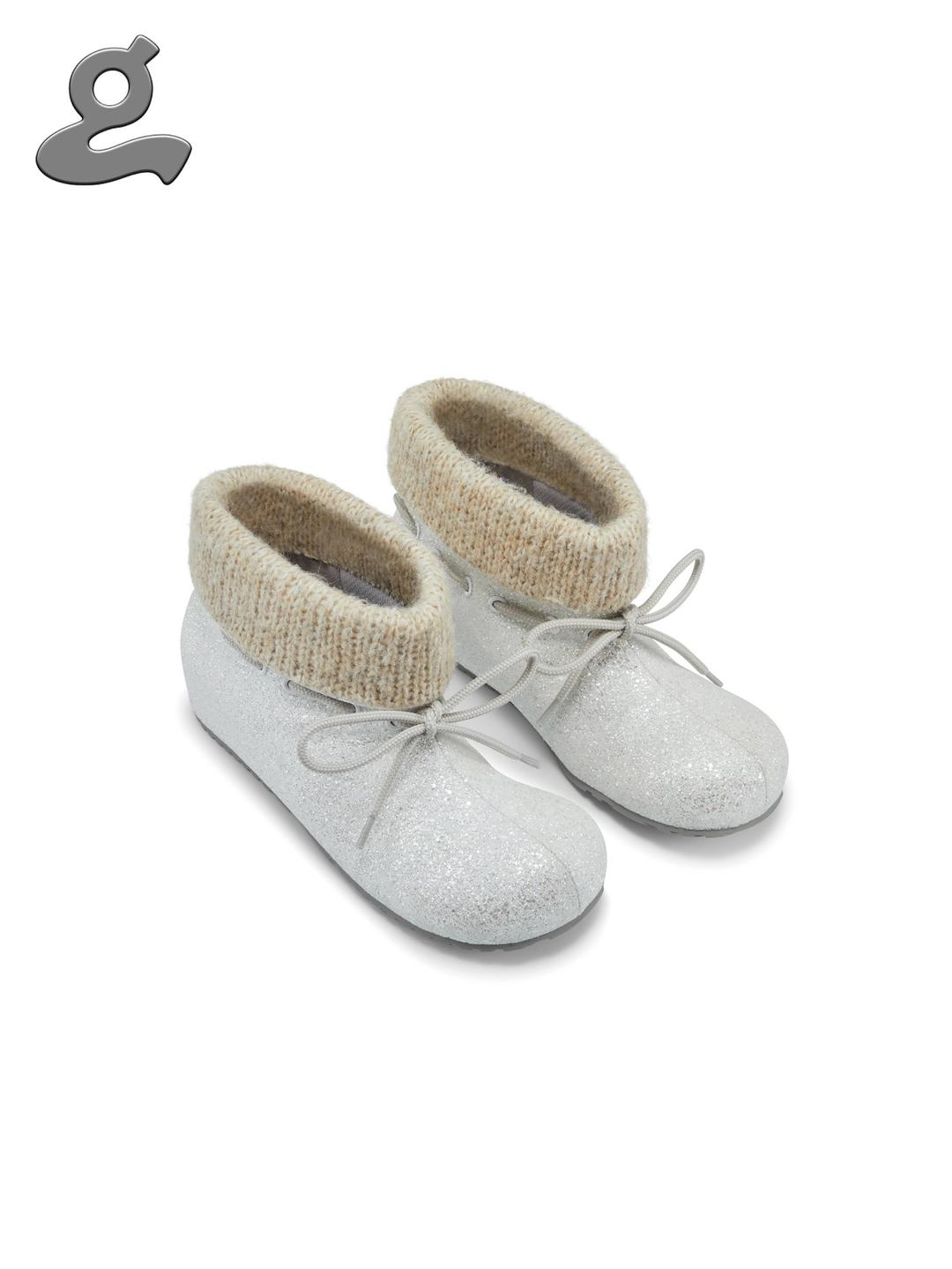 Knitted “LAPEL#2" flat short boots