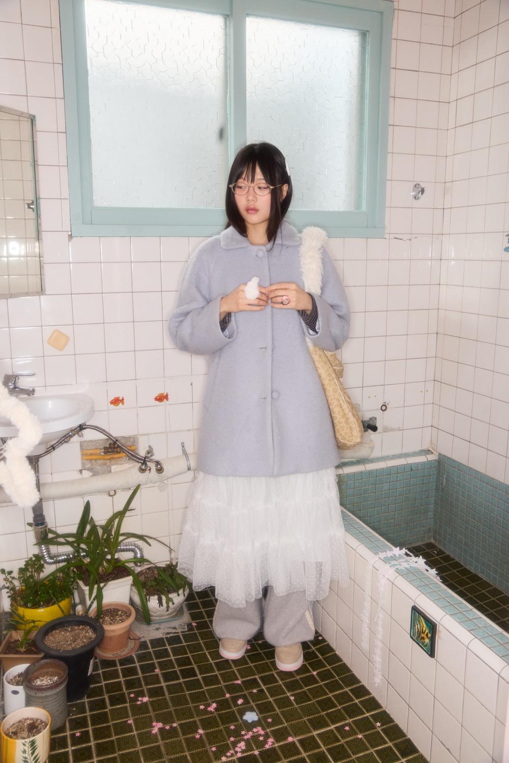 BABY DOT TULLE SKIRT (WHITE)