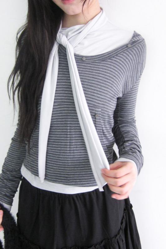 neck long-tie tee (3color)