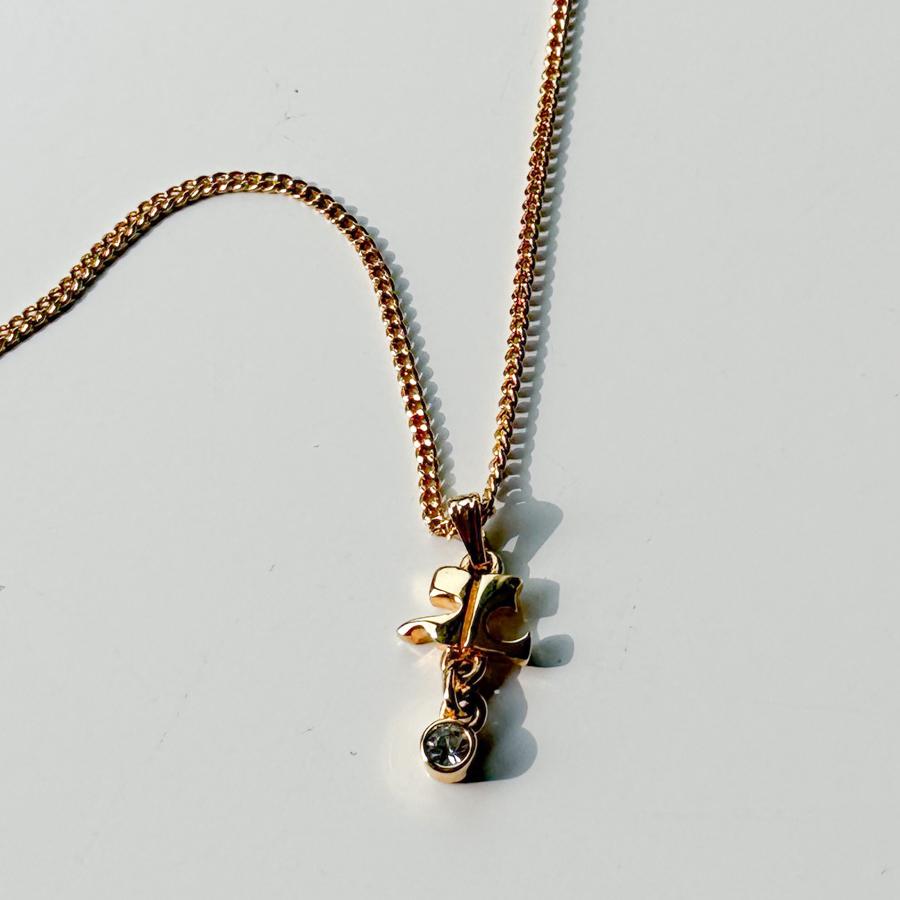 Vintage COURREGES - Logo Cubic Necklace (Gold)