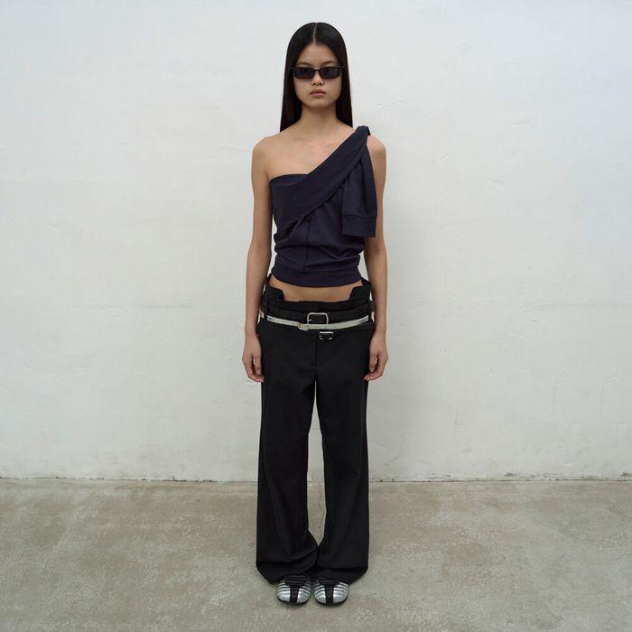 [7/18 예약배송][3rd REORDER] BUSTIER DETAIL JERSEY TOP (NAVY)