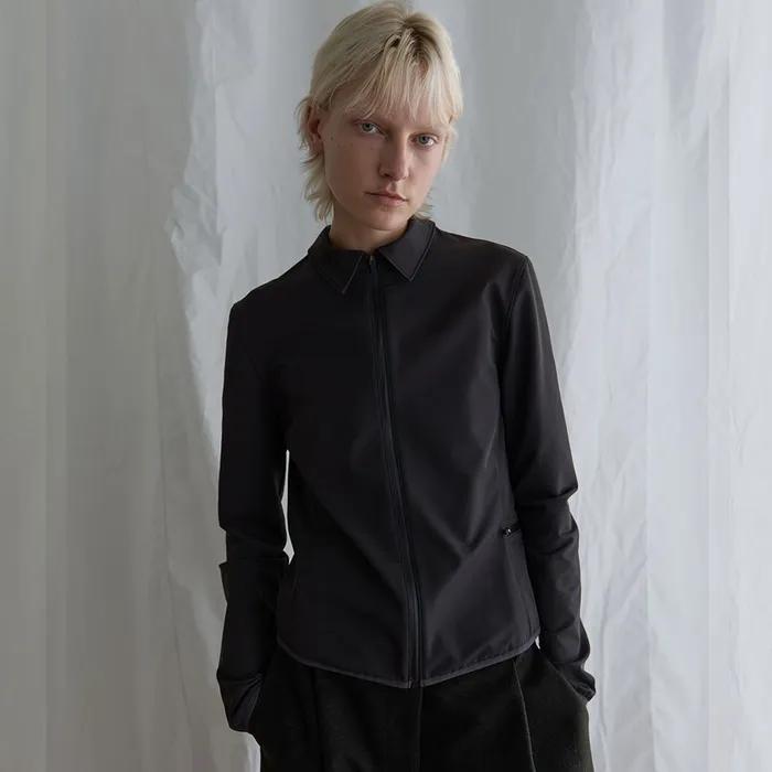 SIDE POCKET ZIP-UP JACKET (charcoal)