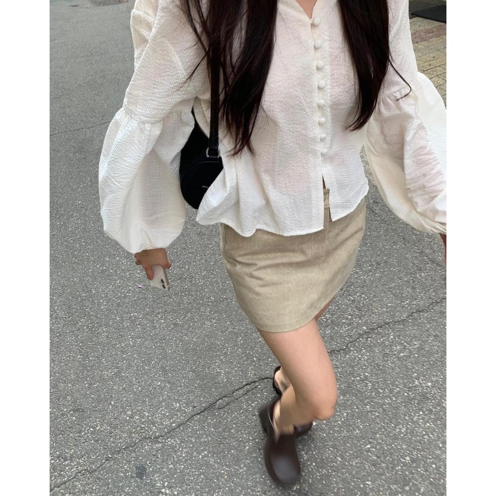 (아이 당일) eggis 에그이즈 켈리 블라우스 스트라이프 시어서커 아방 bl (3colors)