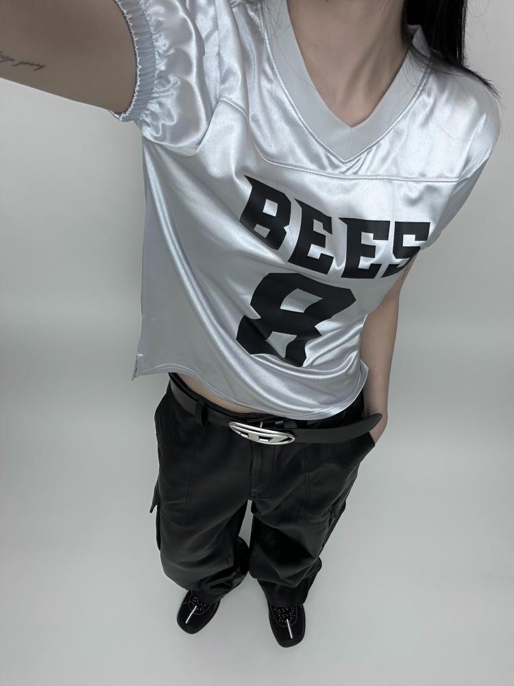 새틴 퍼프 반팔티