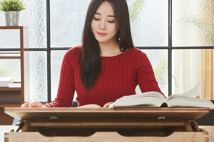 명품 5단 각도조절 독서대 800 오크 원목 필기독서대 책받침대