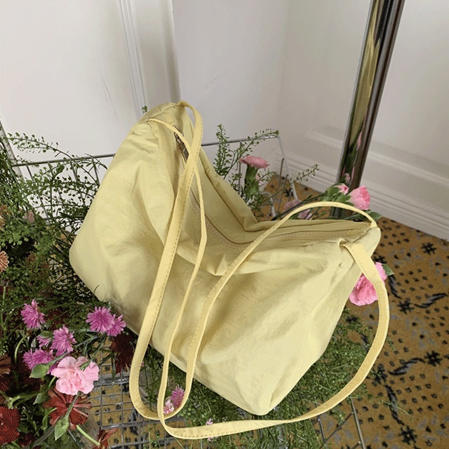 (이벤트/당일출고) 큣셀링 편안한 데일리 부드러운 나일론 여리해보이는 더블 스트랩 사각 크로스 숄더 백 가방