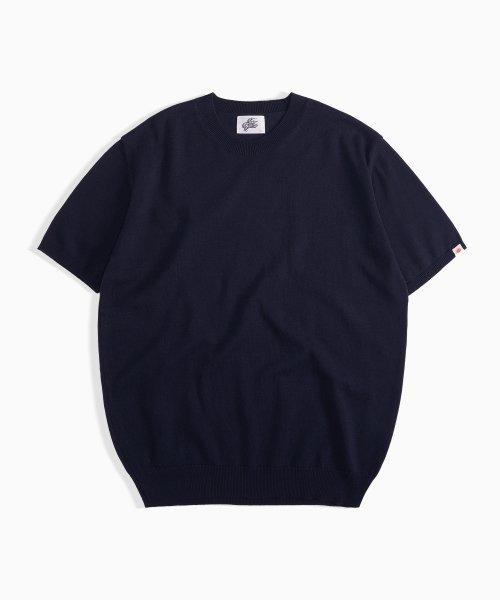 FITTED KNIT CREWNECK_NAVY