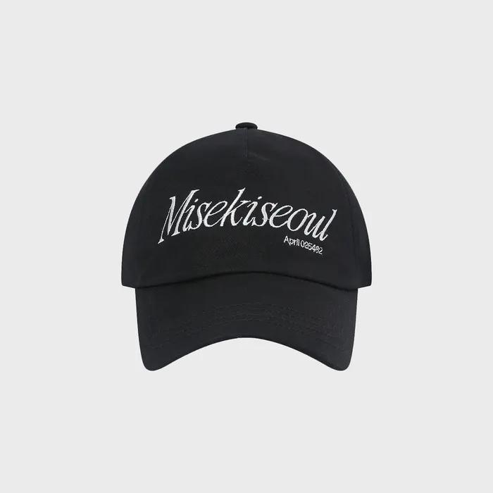 Serif logo ball cap BLACK