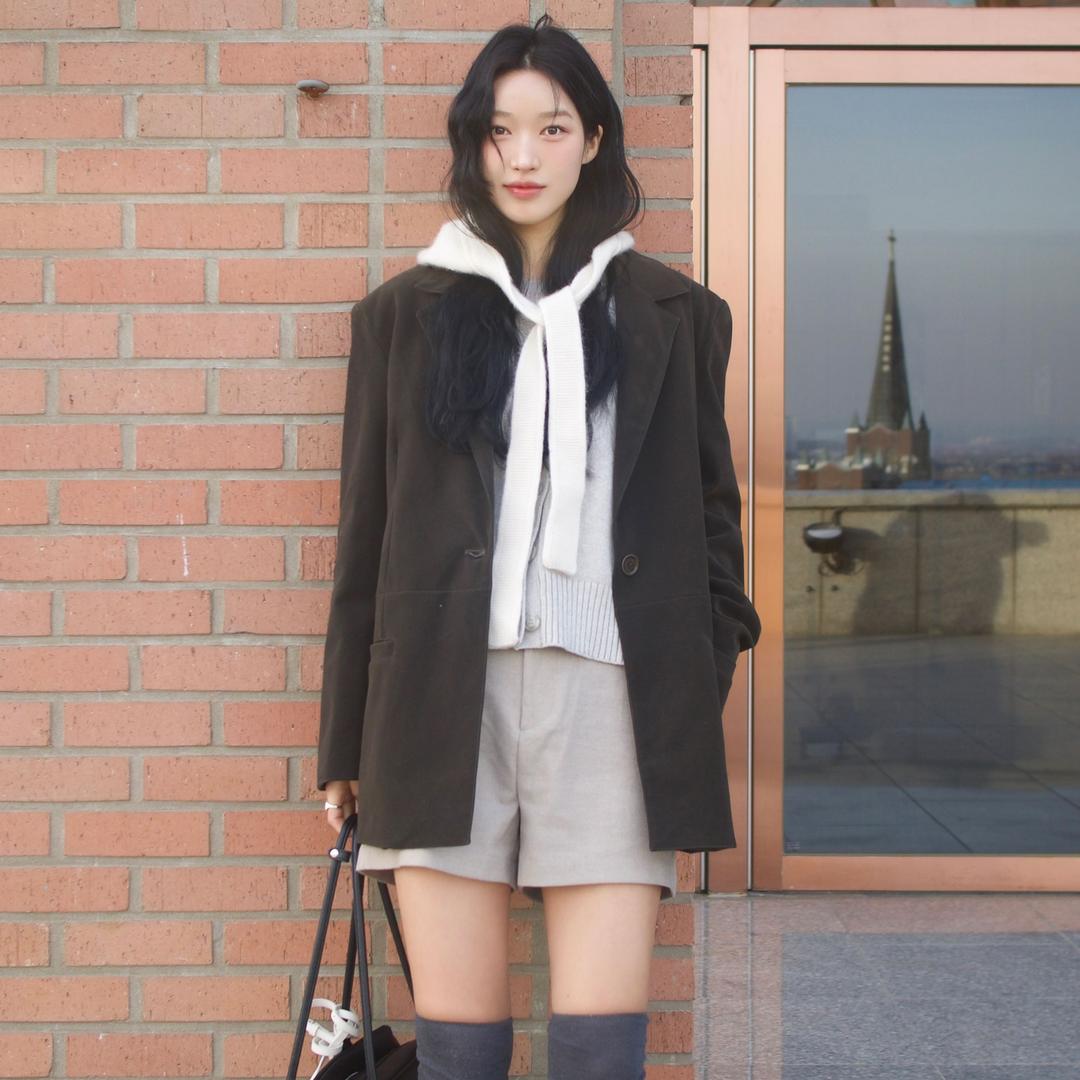 에코 벨벳 스웨이드 블레이저 자켓 카키 MDJK034KHAKI