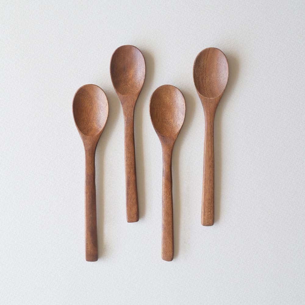 롬우드 로즈원목 나무 이유식 티스푼