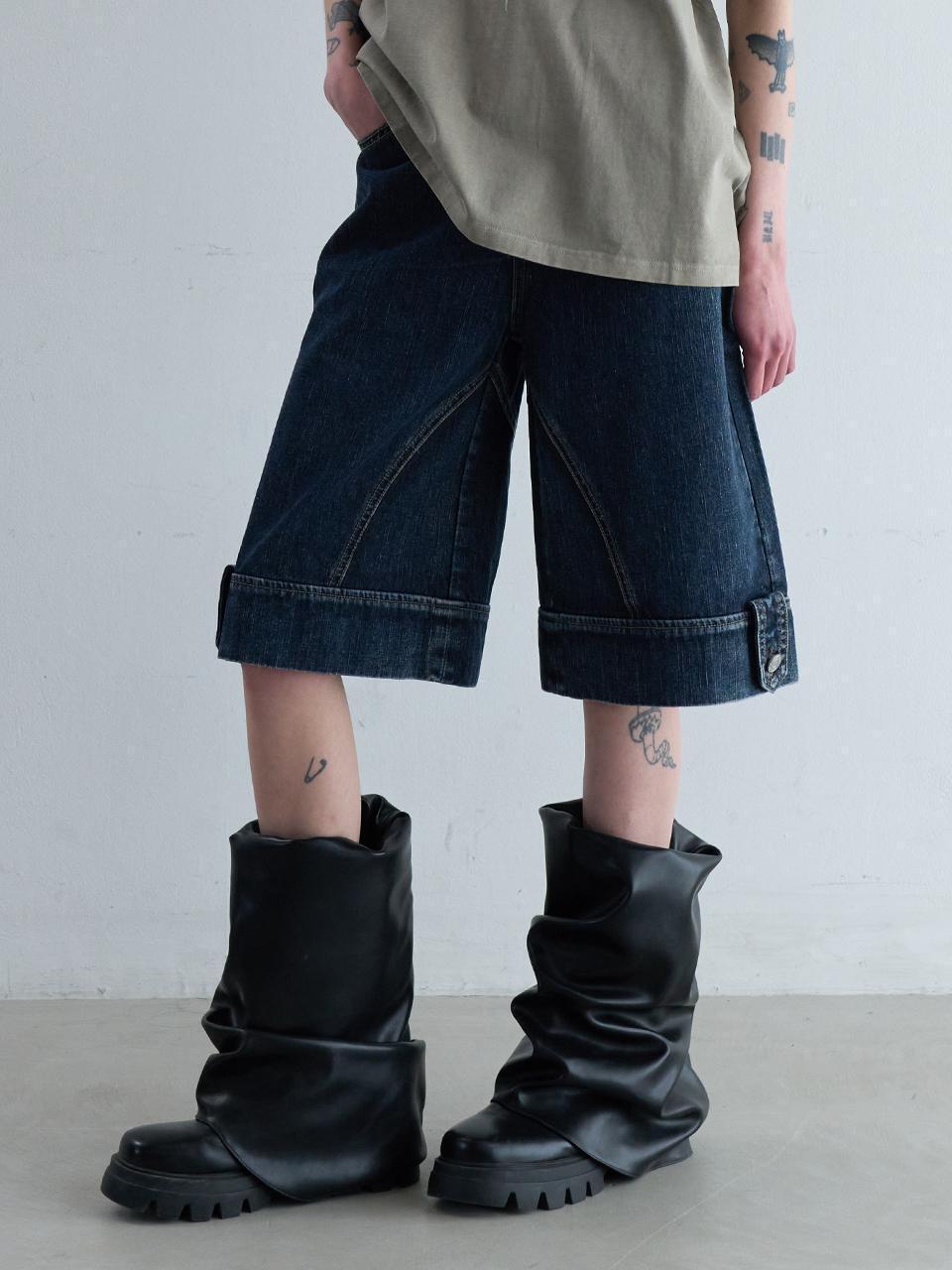 WASHING MID DENIM PANTS [DEEP BLUE] - (주)원더플레이스