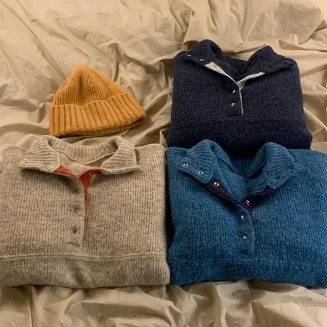 배색 스트링 니트 ( 3color )