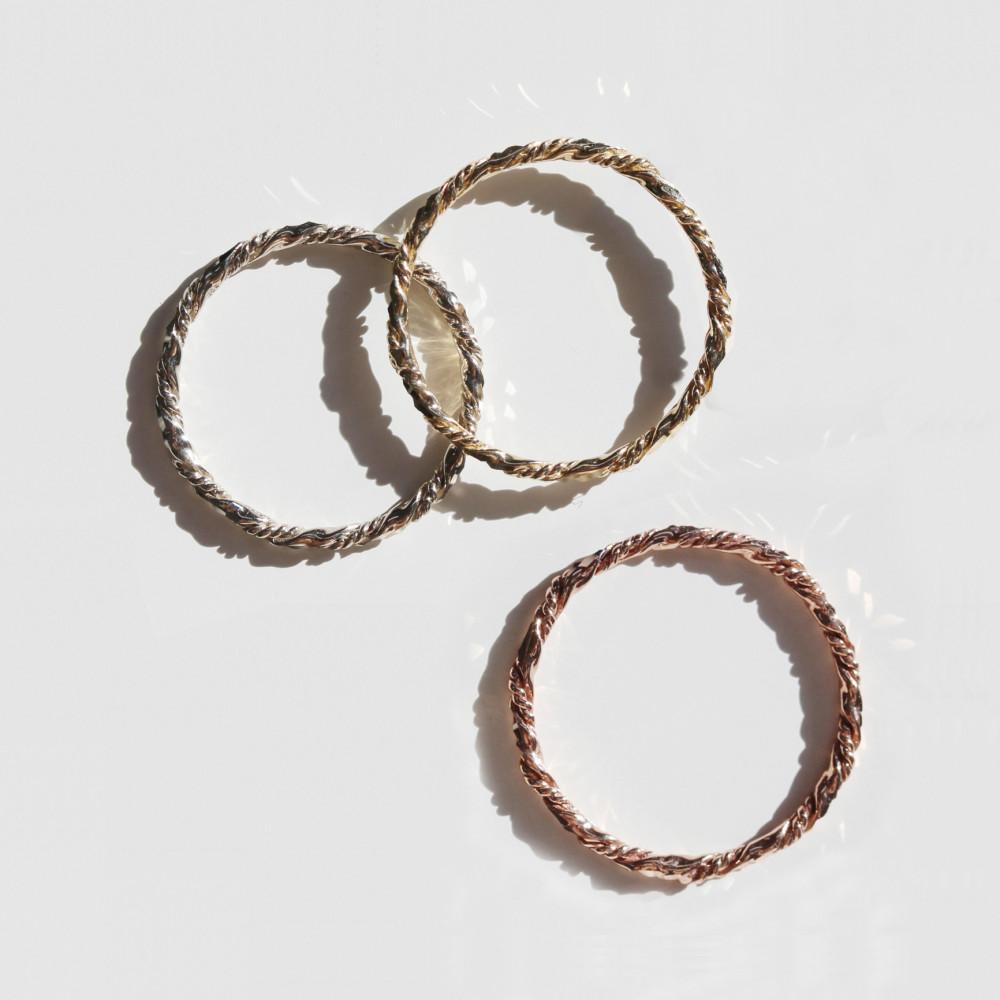 [Solnsol] 14K18K 글리터 로프 데일리링 반지