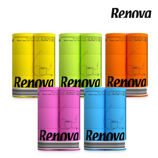 ⭐김O희휴지⭐레노바 RENOVA 블랙라벨 컬러티슈 컬러화장지 6롤 // 김O희휴지 노란휴지 유럽화장지 집들이선물