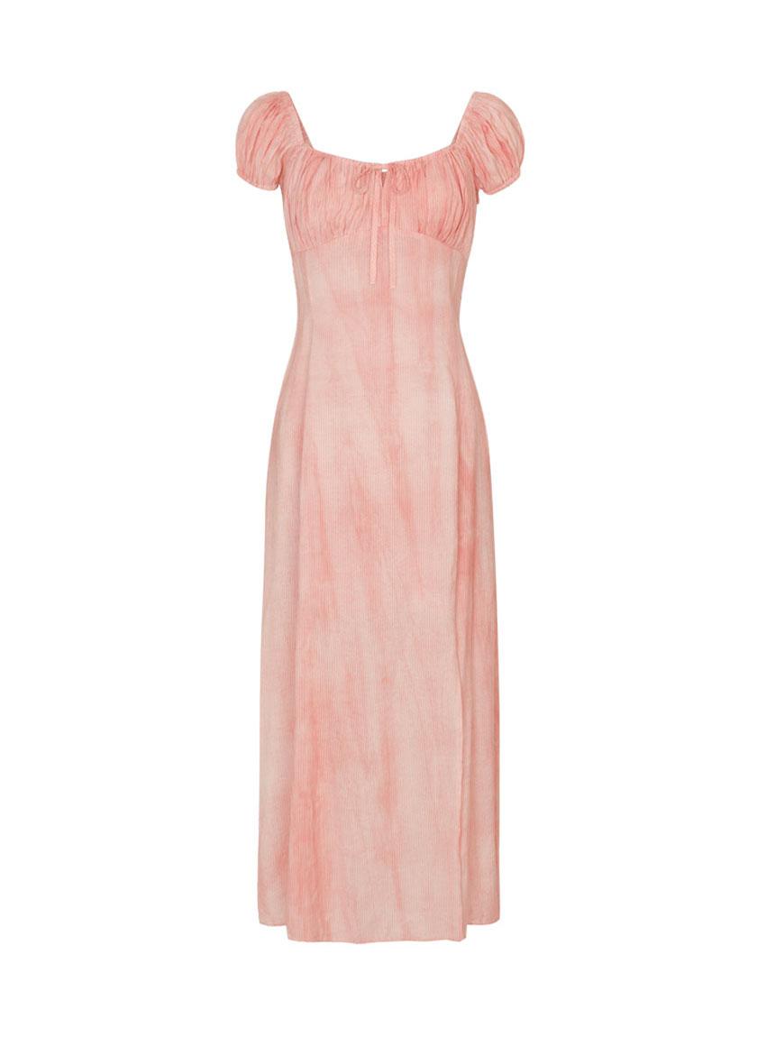 Cottage Stripe Puff Dress (Pink)