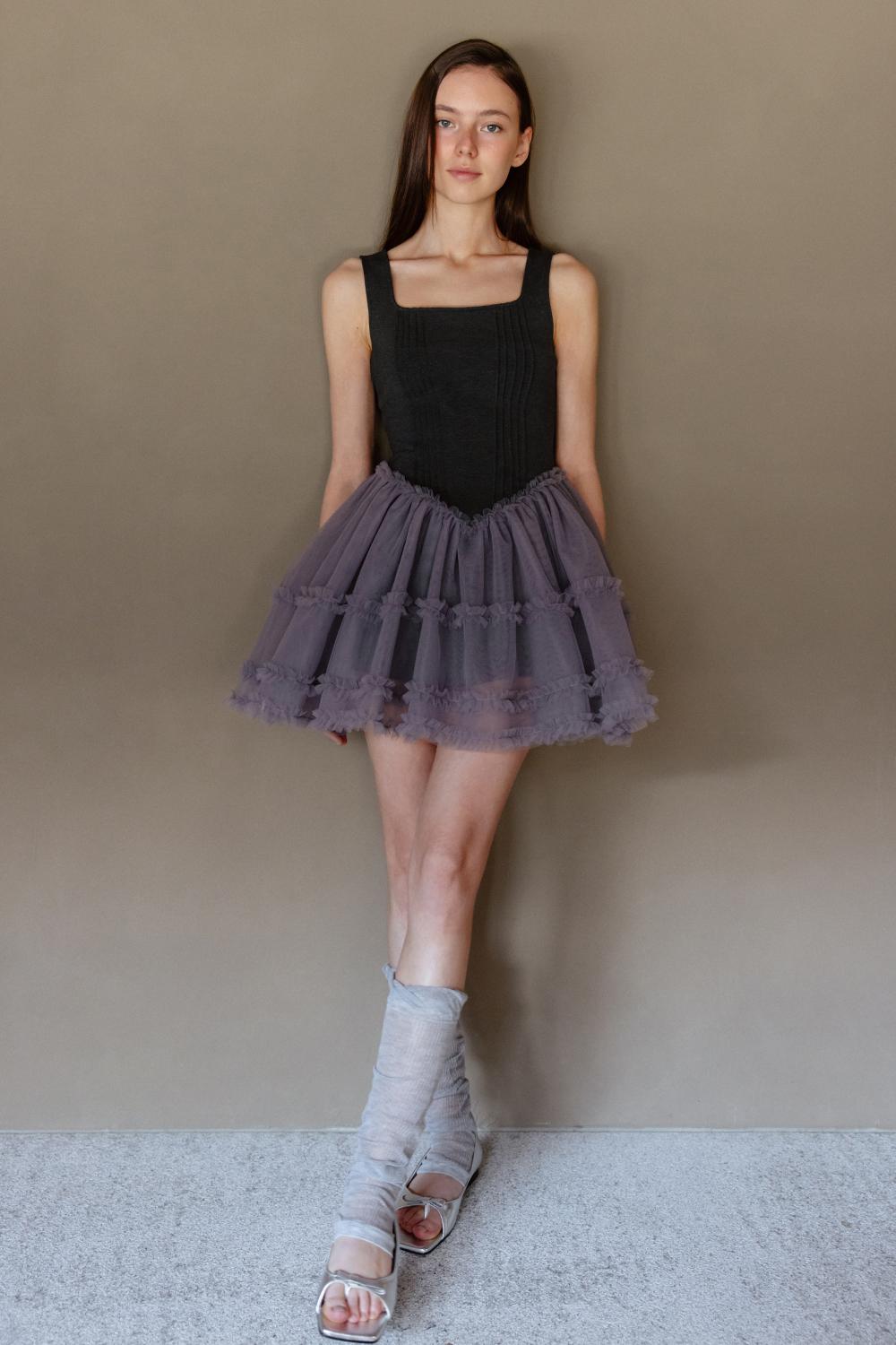 [3차 : 6월 26일 예약배송] POPPY SHIRRING MESH FRILL DRESS_TT5S607CH