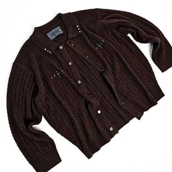 Meow western gem twisted knit (brown)
