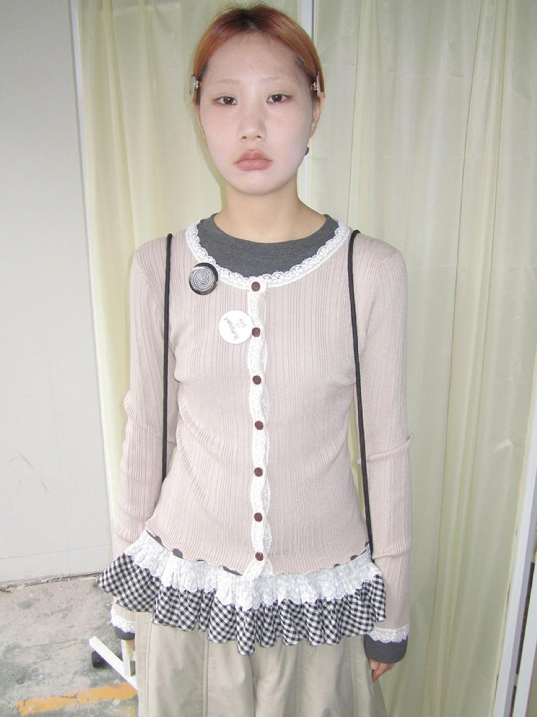 3months Lace Slim Cardigan