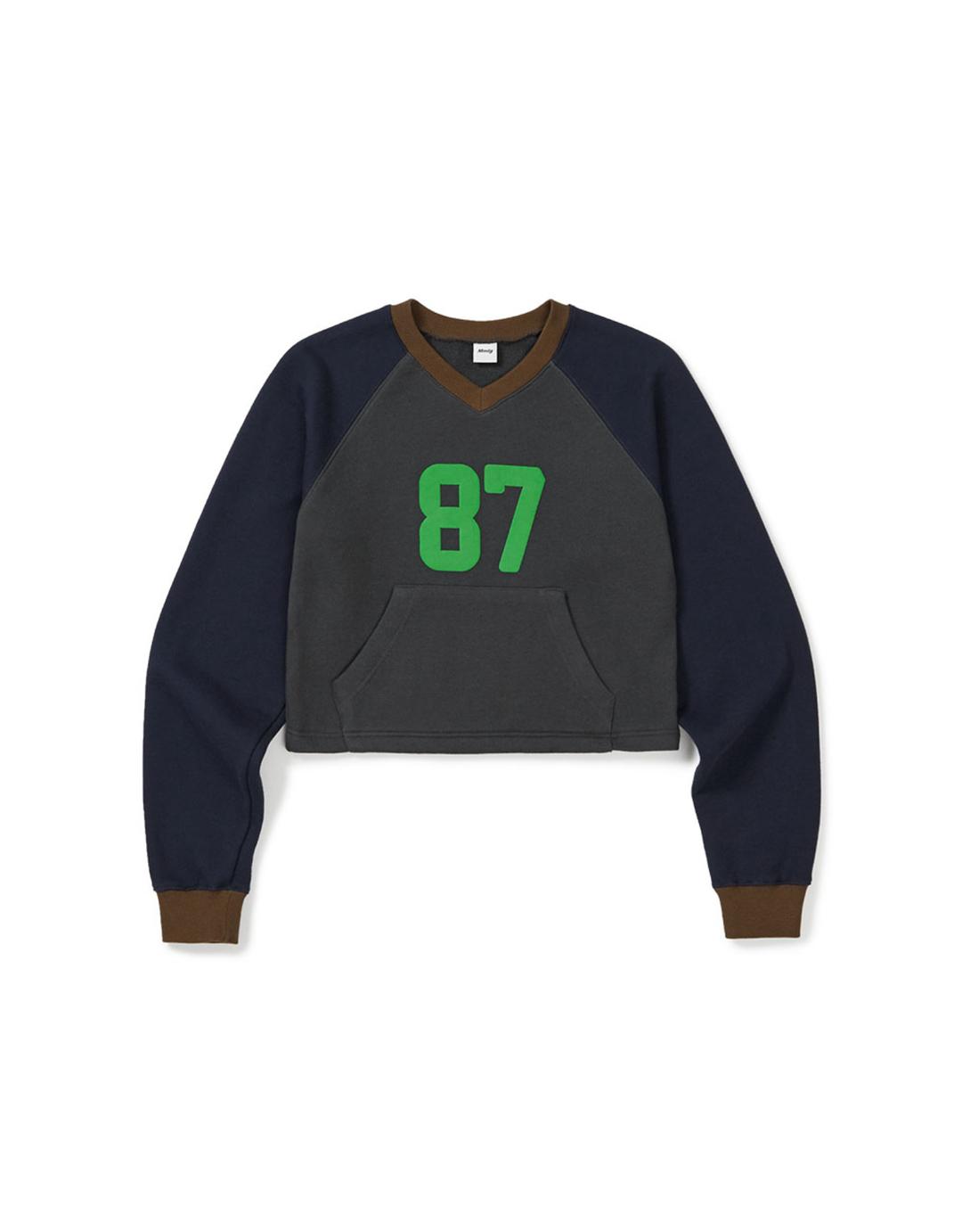 [Mmlg W] 87 CROP SWEAT (SQUID BLACK / AUTHENTIC NAVY)