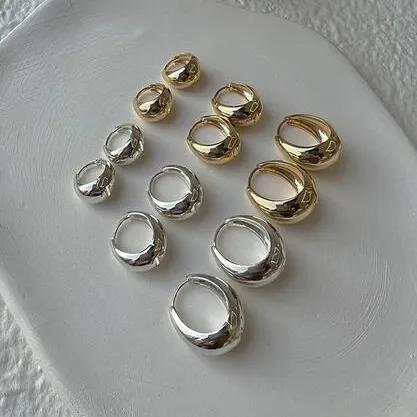 실버925 미니 볼드 볼륨 물방울 원터치 링 귀걸이