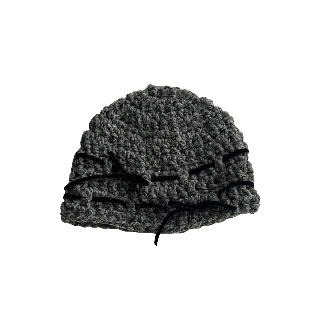 Short Ribbon beanie grey