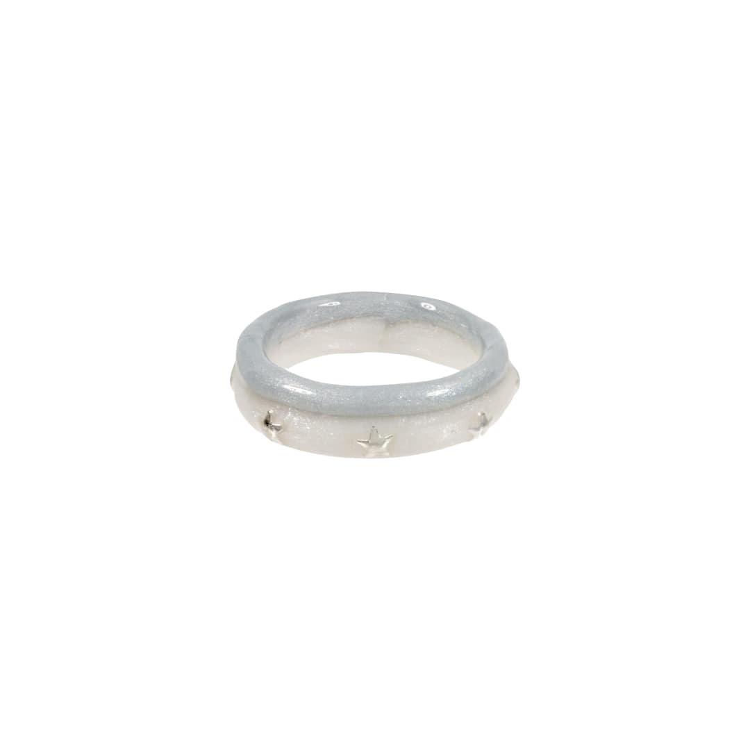star two track ring-white