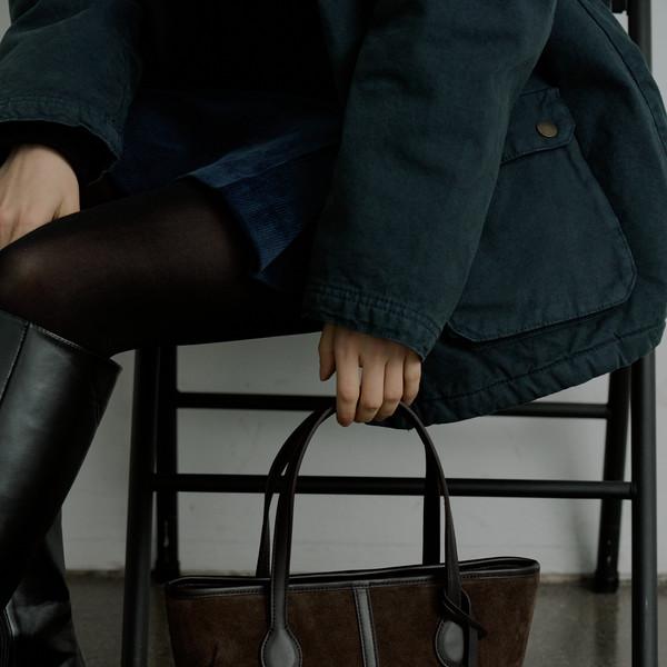 Suede boat bag - brown