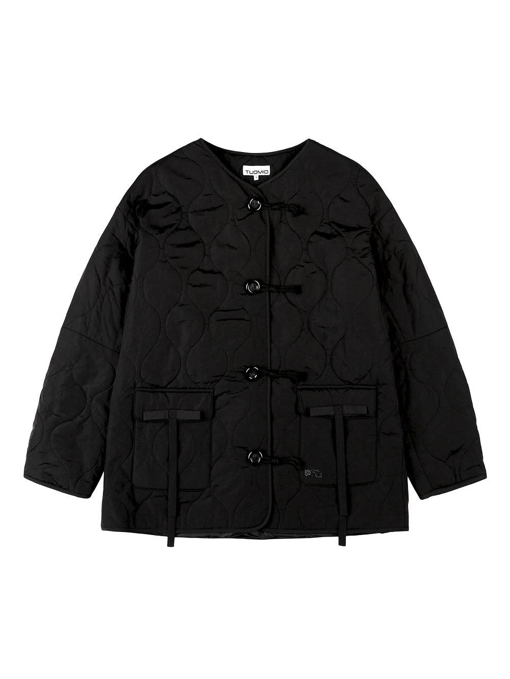 [09/29 예약 배송] RIBBON QUILTED JACKET [BLACK]