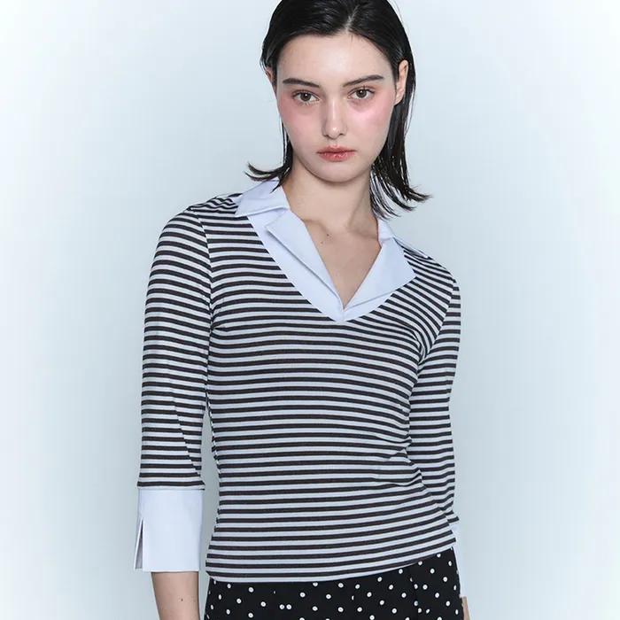 JANE COLLAR TOP (DARK CHOCO)