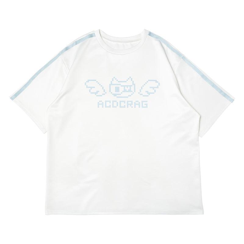Dot Cat T-Shirt - WHITE/P.BLUE / ONE SIZE