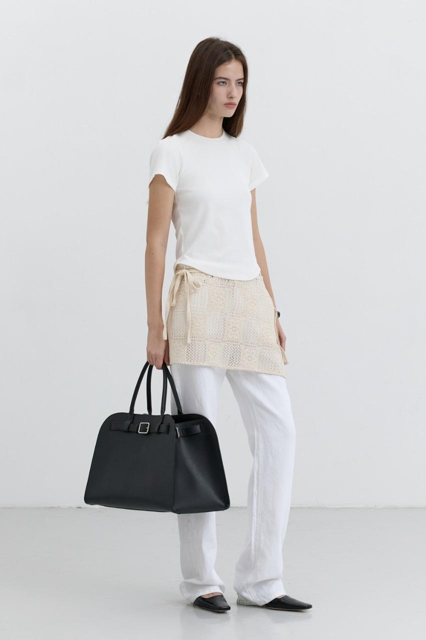 BUCKLE LARGE TOTE BAG BLACK