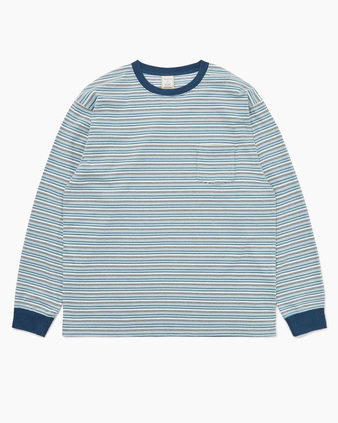 [KHAKIS] BORDER L/S TEE (BLUE)