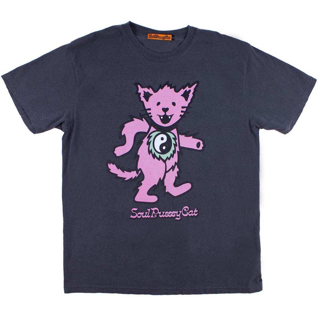 [SOULPUSSSYCAT] Fuzzzy Cat™ OG garment dyeing T-shirts (charcoal)