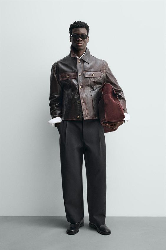 워시드 레더 재킷